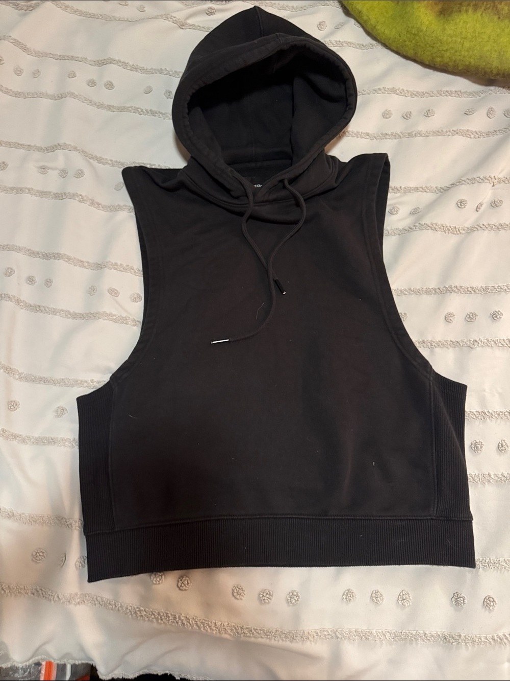 Black Sleeveless Hoodie